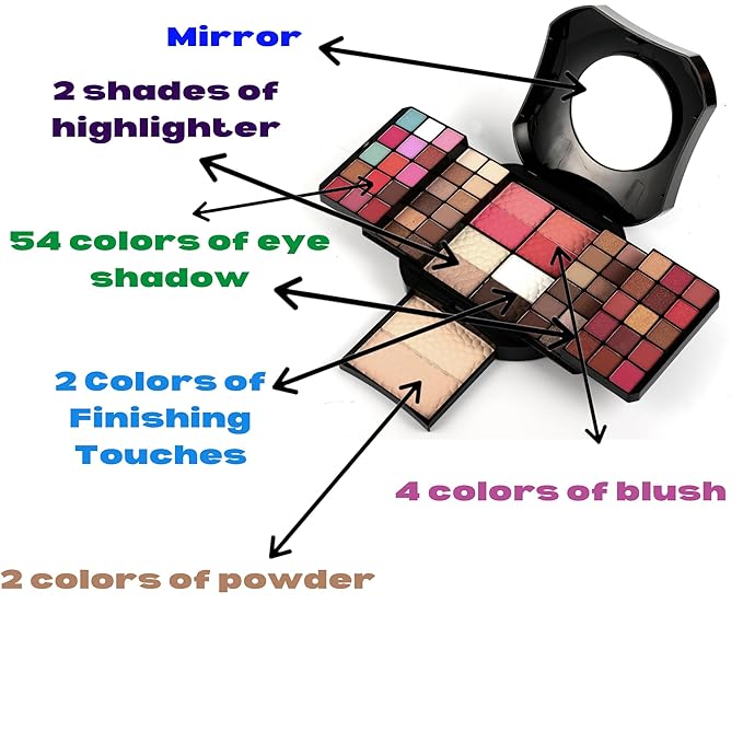 SAMIK Eye shadow blush concealer contour makeup kits full set all in one makeup set cosmetic girl makeup gift box blush set (Black)