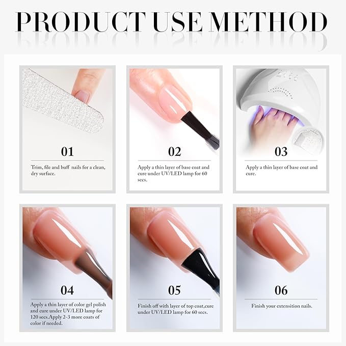 Double Rhythm 0.50 OZ Translucent Gel Polish Same Color Same Bottle Sheer Pastel Neutral Natural Milky 15 ML Jelly UV Nail Art DIY at Home (Cream Yellow-A1526)