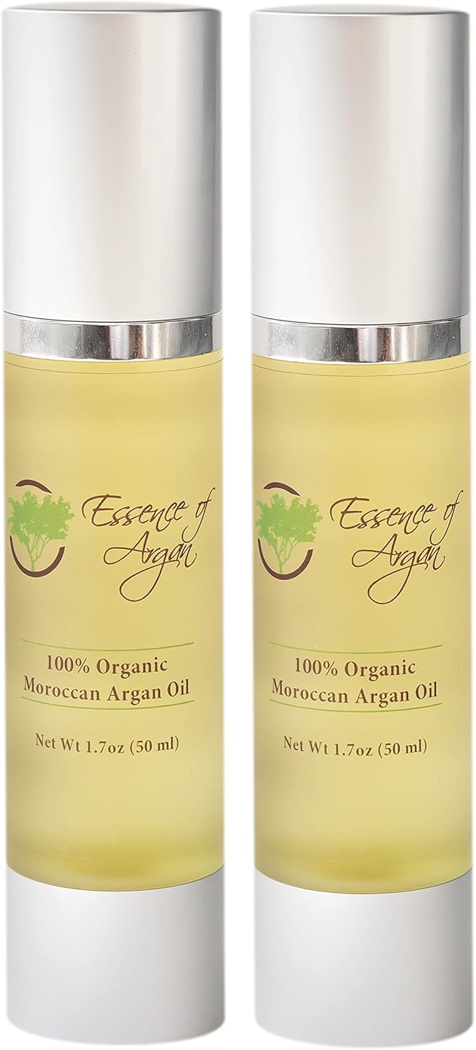 Essence of Argan 100% Pure Moroccan Organic Argan Oil - Natural EcoCert Oil that Nourishes and Conditions Your Skin, Hair and Nails (50ml/1.7oz)