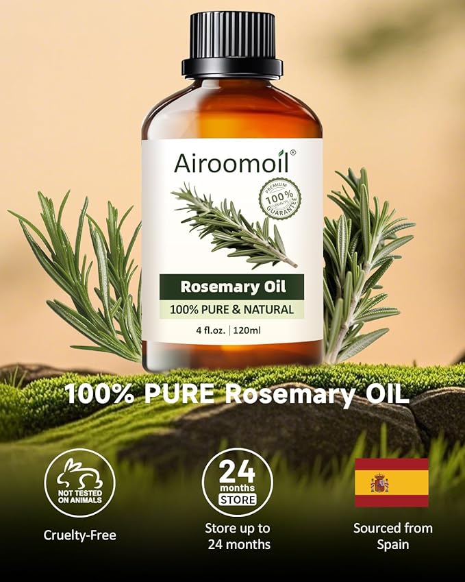 Pure Rosemary Essential Oil Hair Natural Aromatherapy Skin & Body Care Candle Making Home Fragrance Diffuser Oil 4 Fl Oz