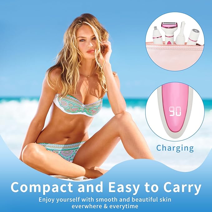 Electric Razors LED Display for Women Men, 2025 Wet/Dry Lady Shaver,4 in 1 Cordless Hair Remover with IPX7 Waterproof,Smooth & Silky Portable Bikini Electric Grooming Set (Multicolor)