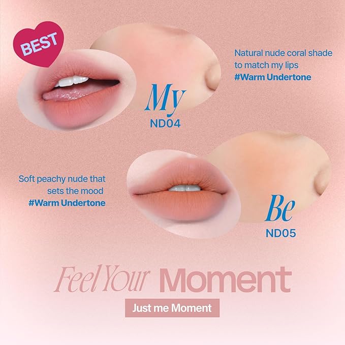 Lip&Cheek Blurry Pudding Pot | Just me Moment - Without | Makeup Blush, Buildable Lightweight, Multi-Use Soft Matte Finish | 5g