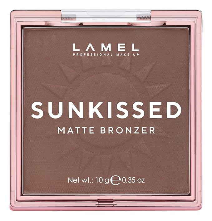 LAMEL Sunkissed Matte Bronzer Face Powder - Non-Shimmer, Long Lasting, Non-Greasy Bronzing Organic Makeup Formula - Matte Finish - Natural Tan Skin - N. 402-0.35oz.