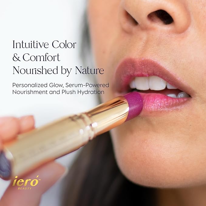 ieró Beauty Moonkissed Luminous PH Tinted Lip Balm w/Shea Butter & Vitamin E, Lip Care Moisturizer, Lip Plumper for Soft & Supple Lips, Paraben Free, Vegan, Sheer Berry w/Blue-Violet Shimmer
