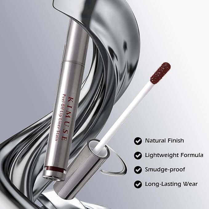 KIMUSE Peel Off Lip Liner Stain, Long Lasting Lip Tint Stain Peel Off, Waterproof, Transfer-Proof, Highly Pigmented Color Peel Off Lip Stain Liner, Matte Finish