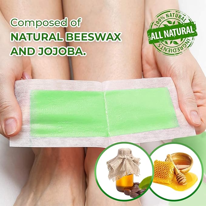Wax Strips: 42 Waxing Strips - Hair Removal for Body Arms Legs Chest Back - Brazilian Waxing - Waxing Kit for Women Men - 2 Sizes