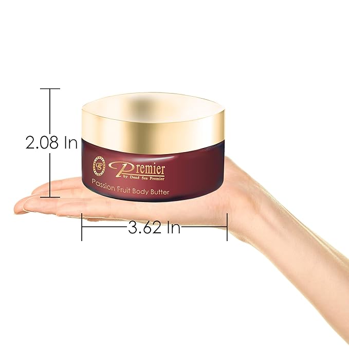 Premier Dead Sea Aromatic Body Butter – Passion Fruit, Hydrating Shea Body Butter for Women & Men, Moisturizing, Firming & Anti-Aging Cream for Dry Skin, Hand & Body, 5.95 Fl.oz