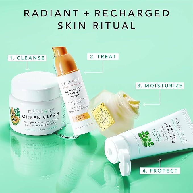 Farmacy Mineral Face Sunscreen SPF 30 - Broad Spectrum Zinc Oxide Sunscreen for Face - Daily Defense Sheer Mineral SPF for Sensitive Skin - Absorbs Quickly + Leaves No White Cast (50ml)