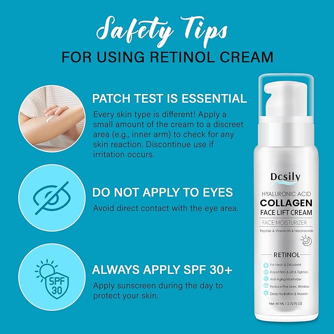 Tighten and Lift Neck Cream: Instant Face Lift Cream - 6-in-1 Anti-Aging Face Moisturizer for Anti-Wrinkle, Firm - Collagen, Retinol, Peptides & Hyaluronic Acid Neck Firming Cream for Skin Care