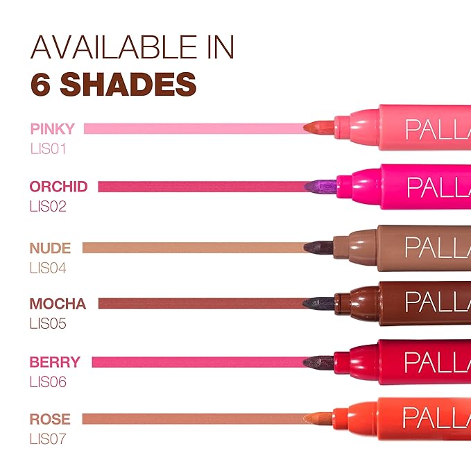 Palladio Lip Stain, Hydrating and Waterproof Formula, Matte Color Look, Longlasting All Day Wear Lip Color, Smudge Proof Natural Finish, Precise Chisel Tip Marker, Nude