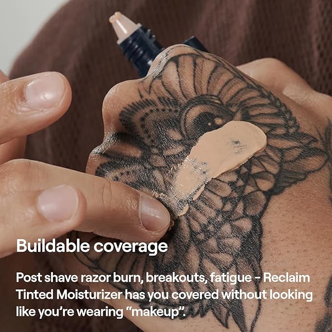 APOSTLE Reclaim Tinted Moisturizer for Men (12 Negril) - Niacinamide, Vitamin E, Squalane, Hyaluronic Acid, Tinted Face Moisturizer For Men. Hydrates, Evens Skin Tone, Reduces Fine Lines, 1 Fl. Oz.
