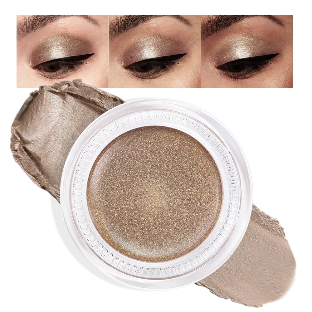 Cream Glitter Caramel Shimmer Metallic Eyeshadow Palette Makeup, Natural Single Mini Instant Holographic Eyeshadow For Women, Sombras Crema Para Ojos, Talc, Paraben & Cruelty Free, 710