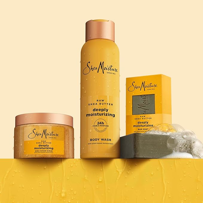 SheaMoisture Shea Sugar Body Scrub For Moisturize And Restore Dry Skin Raw Shea Butter Deeply Moisturizing Body Scrub With 24h Shea Moisture Nutrients 12 oz