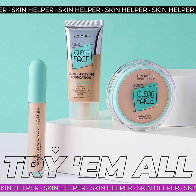 Lamel OhMy Clear Face Powder - Light Natural Coverage & Suet Control - Cruelty Free - Vanilla N.402