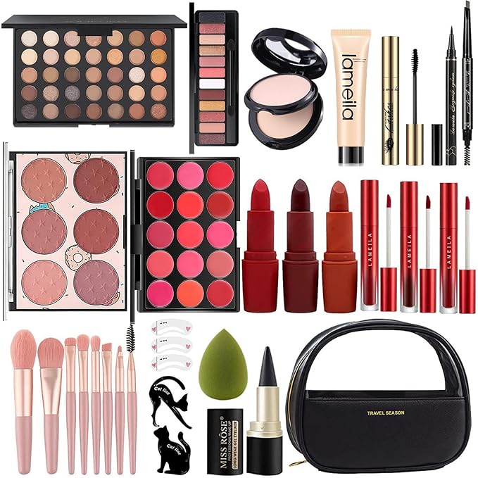 M All In One Full Makeup Kit,Multipurpose Women's Makeup Sets,Beginners and Professionals Alike,Easy to Carry (Black)