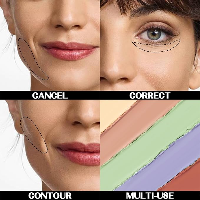 5 In 1 Multi-Use Correcting Concealer Palette,Waterproof Long Lasting Contour Palette,Professional Creamy Concealer Kit for Women,Easy to Create Full Coverage and Natural Finish.#6