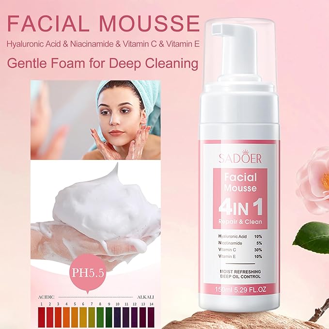 4 IN 1 Face Care Kit, Gifts for Women, Anti Aging Skin Care Set, Reduce Wrinkles with Hyaluronic Acid, Niacinamide, Vitamin C, Vitamin E, Daily Skin Care Routine, Face Skin Care Kit for Women Gift