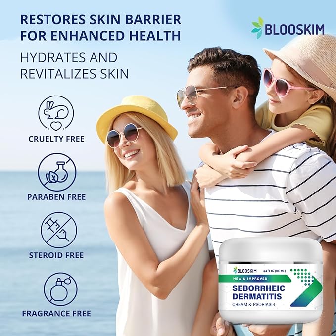 Seborrheic Dermatitis Face Cream – Face, Scalp & Body Moisturizing Treatment for Flaky, Itchy Skin – Daily Lotion for Psoriasis and Dermatitis Relief - Men and Women - 3.4 Fl Oz
