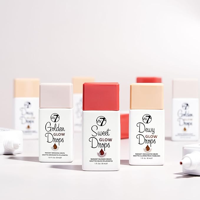 W7 Sweet Glow Drops - Liquid Blusher Drops For Brightened Skin & A Radiant Finish