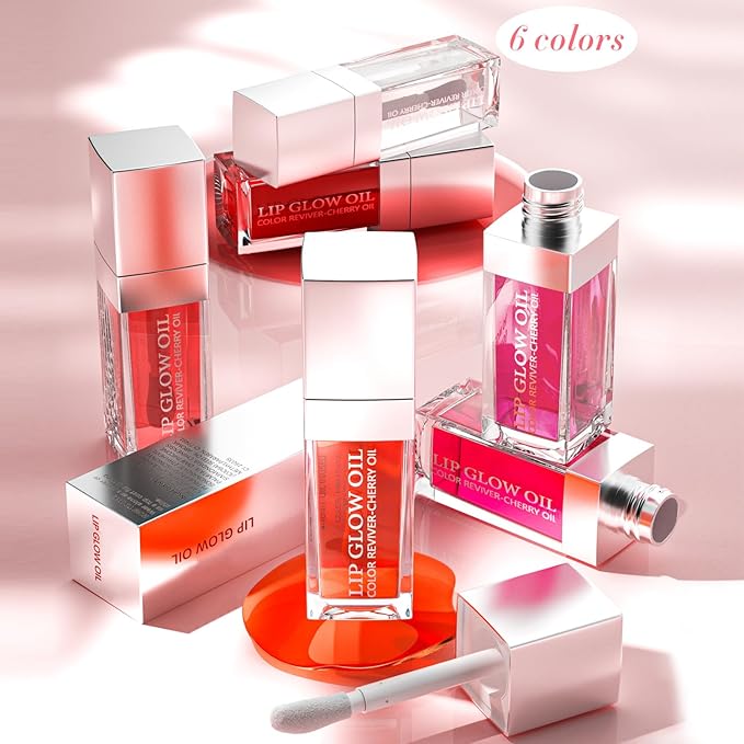 Plumping Lip Oil, Moisturizing Lip Glow Oil, Long Lasting Nourishing Lip Gloss Lip Balm, Non-sticky Transparent Toot Lip Oil Tinted for Lip Care and Dry Lip - Transparent