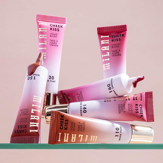 Milani Cheek Kiss Liquid Blush Makeup - Blendable & Buildable Cheek Blush, Lightweight Liquid Blusher and Cheek Color (New Wine Glow)