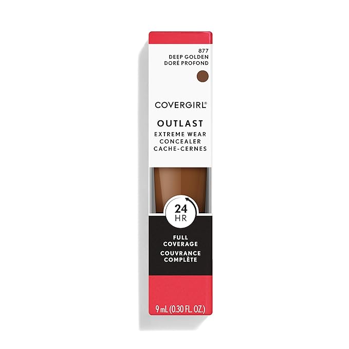 COVERGIRL Outlast Extreme Wear Concealer, Deep Golden 877, Pack of 1
