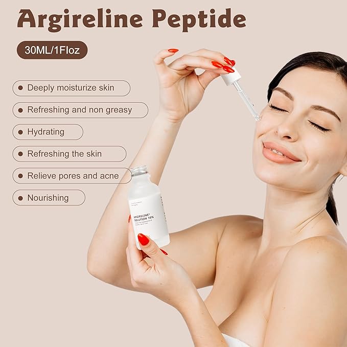 Argireline Serum For Face, Advanced Anti-Wrinkle Facial Serum For Women, Moisturizing Argireline 10% Solution For Face, Argireline Peptide.Suitable For All Skin (1, 2PC)