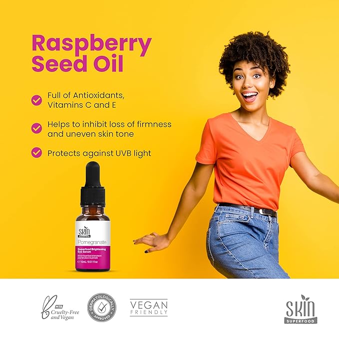 Pomegranate Superfood Brightening Oily Eye Serum 100% Natural and Vegan 0.53 Fl Oz (15ml)