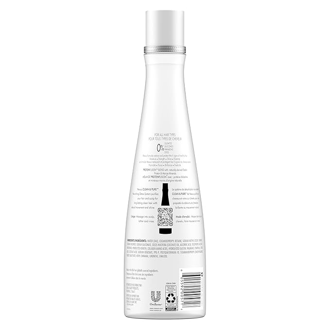 Nexxus Clean and Pure Clarifying Shampoo With ProteinFusion, For Nourished Hair Paraben-Free 13.5 oz