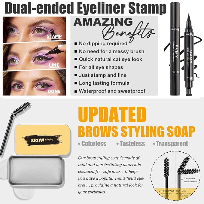 All in One Makeup Kit,Includes 12 Colors Eyeshadow Palette,Foundation,Face Primer, Lipstick Set,Eyebrow Soap Kit,Winged Eyeliner Stamp,Waterproof Mascara,Makeup Brush,Makeup Sponge,Gift Set for Women