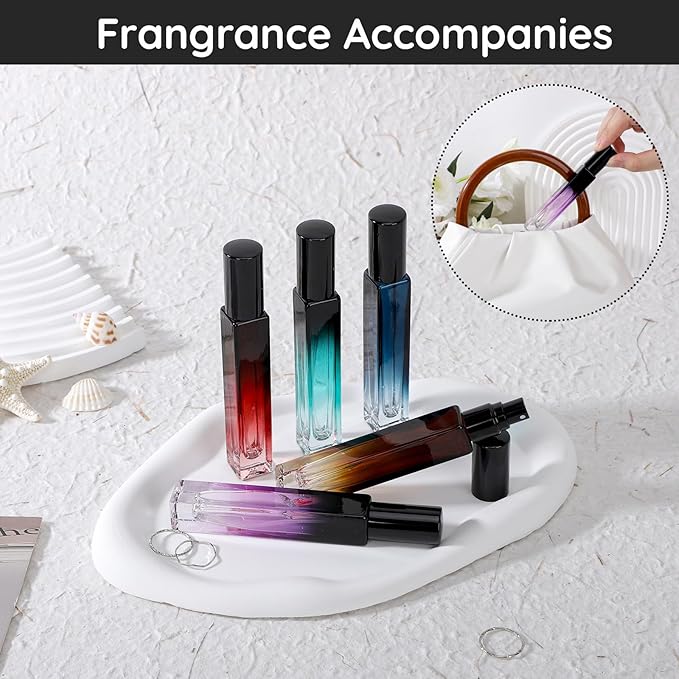 Segbeauty 0.34oz Empty Perfume Bottle, 5 Pack Glass Spray Bottles Travel Perfume Atomizer Sprayer Refillable Atomizer, Travel Size Spray Bottle, 10ml Portable Cologne Dispenser with Refill Tool Kit