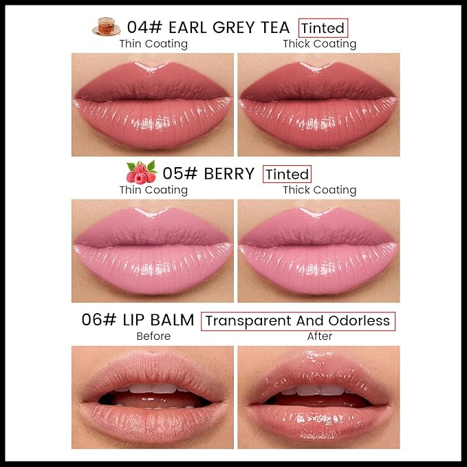 Tinted Lip Balm, Tinted Chapstick 2 in 1 Moisturizing Lip Balm and Buildable Lipstick, Instant Hydration Chapped Lips and Pale Lips, Keep Lips Hydrated Lip Moisturizer, 0.16Oz, Pack of 6