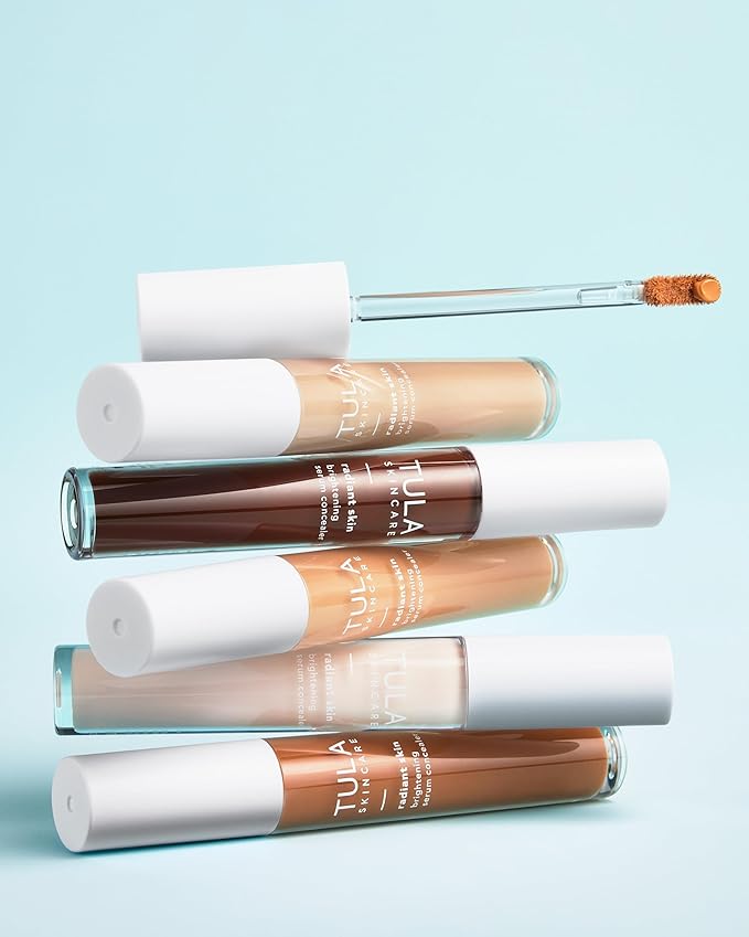 TULA Skin Care Radiant Skin Brightening Serum Concealer - Conceals Dark Circles & Discoloration, Longwearing & Crease-Resistant, Brightens the Appearance of Skin Over Time, Shade 115, 0.18 fl oz.