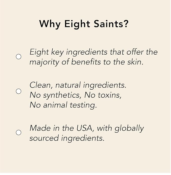 Eight Saints Date Night Skincare Prep Gift Set, All Natural & Organic, Gift Set Includes Eye Gel, Hyaluronic Acid Serm, Mud Face Cleanser, Vitamin C Cream, Lip Mask, and Neoprene Travel Bag, 6 Pc Set