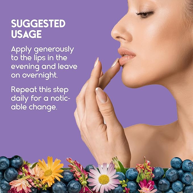 Lip Mask Overnight with Hyaluronic Acid & Collagen, Lip Sleeping Mask for Dry Cracked Lips, Moisturizing, Hydrating, Exfoliating Night Treatment for Lip Care (Berry)