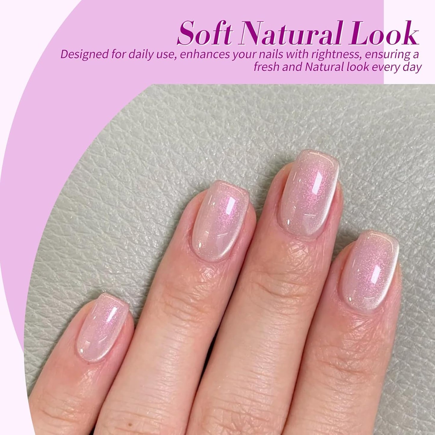 BORN PRETTY Jelly Purple Gel Nail Polish Transparent Sheer Pink Grape Purple Shimmer Glitter Jelly Gel Polsih Nail Art Manicure DIY at Home 6PCS