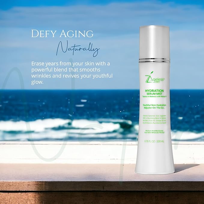 Hydrating Serum Mist (6.26 + 1.35) FL OZ - (Comes with Refill) - Improves Tone & Texture – Calms, hydrates, refreshes Sensitive Skin - Hyaluronic Acid Serum, E Vitamins - Anti-Wrinkle
