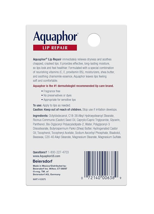Aquaphor Lip Repair Dry, Chapped Lip Balm, 0.35 oz