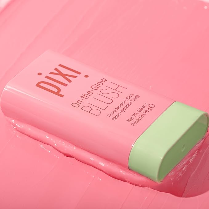 Pixi On-the-Glow Blush, Hydrating Tinted Moisture Blush Stick with Ginseng, Aloe Vera & Fruit Extracts, For Cheeks & Lips, 19g / 0.6oz, Paraben-Free (Fleur)