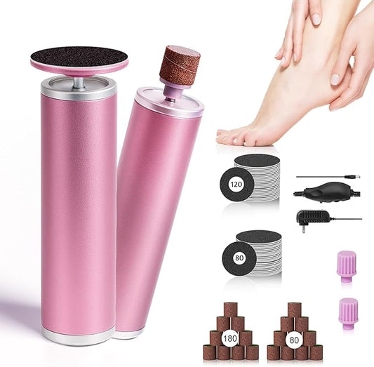 Electric Foot Callus Remover with 80pcs Sandpape Discs, Professional 800RPM Aluminum, Callus Remover for Feet Pedicure Tool for Dead Skin and Calluses, Stepless Speed Control Foot File 2 in 1