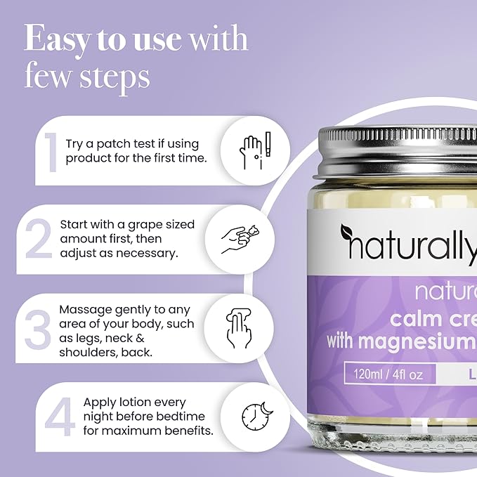 Magnesium Cream with Vitamin D3 [4 Fl Oz] - Magnesium and VIT D Lotion - Turmeric & Arnica Calm Cream - Magnesium and VIT D3 - Lavender