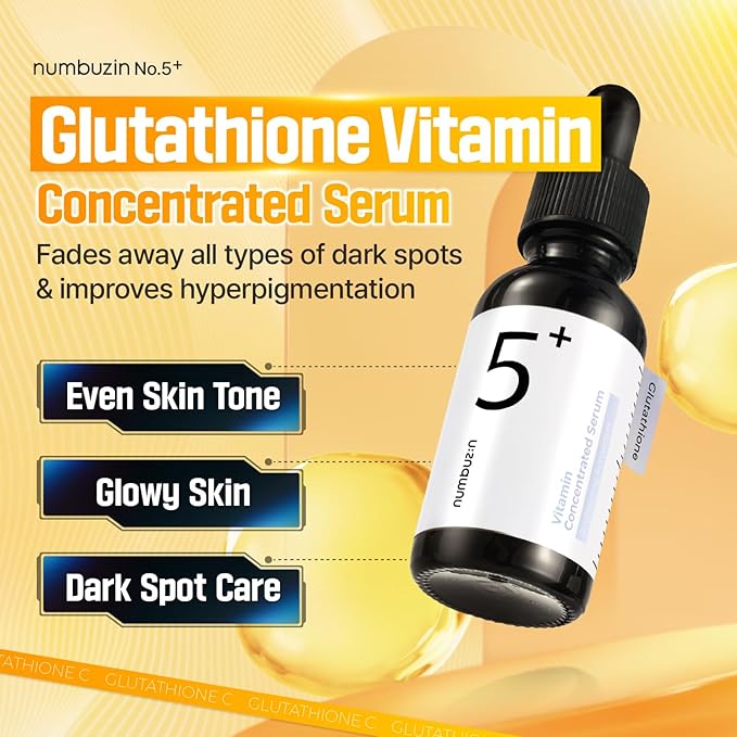 numbuzin No.5 Serum | Tranexamic Acid 4%, Niacinamide 5%, Glutathione, Vitamin C | Vitamin Concentrated Serum | Hyperpigmentation| Suitable for Sensitive Skin, Korean Skincare | 1.01 fl. oz.