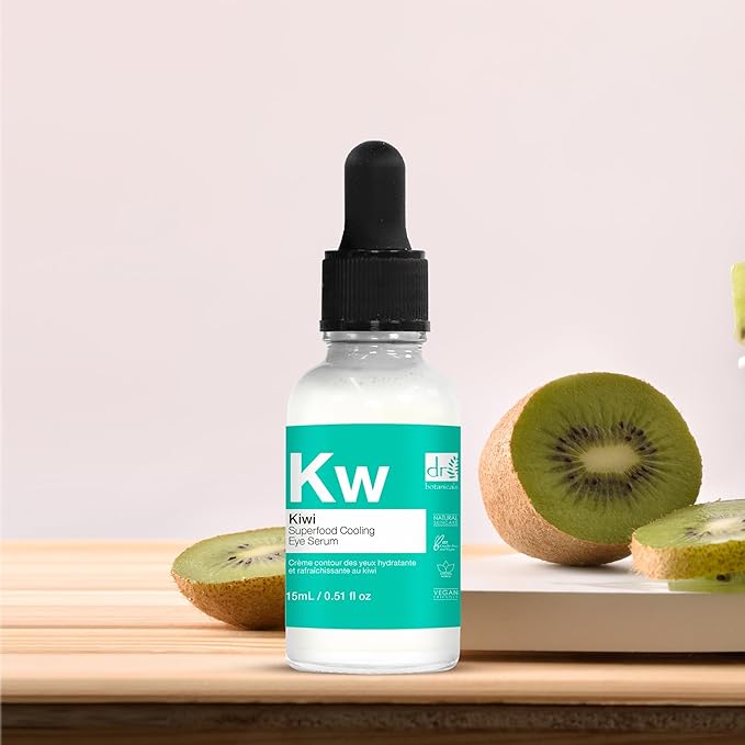 Dr Botanicals Refreshing Eye Cooling Serum with Vitamin C, Kiwi Fruit Oil to reduce Wrinkles, skin imperfections. Hydrating, Brightening and promotes Youthful Skin 15 ml / 0.5 Fl oz