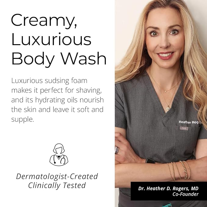 Doctor Rogers Hydrating Body Wash, Moisturizing Shower Cleanser, Dermatologist-Created Bath Soap For Women & Men, Cleanses & Repairs the Skin Barrier, Paraben & Sulfate-Free, 236 ml / 8 fl oz