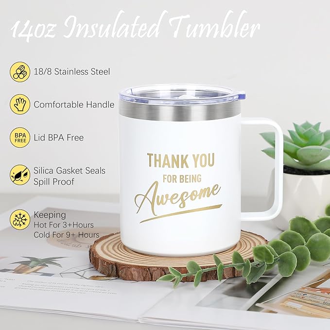 Thank You Gifts for Women, 8pcs Employee Appreciation Gifts Baskets for Women Thank You Farewell Gifts for Coworkers Teacher Boss Hostess Secretary Nurse Mom Pastor- Best Spa Gratitude Box w/Candle