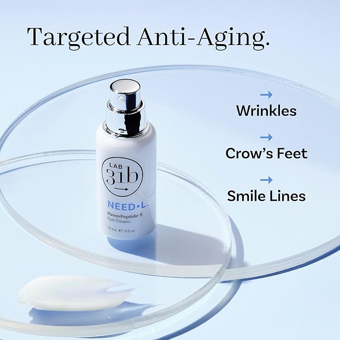 PowerPeptide-5 Eye Cream, Anti Aging Skin Care with Hyaluronic Acid, Peptides for Under Eye Circles, Wrinkles, Dewy, Soft, Plump Skin, Vegan, Paraben, Cruelty & Alcohol Free, 1.69 fl oz