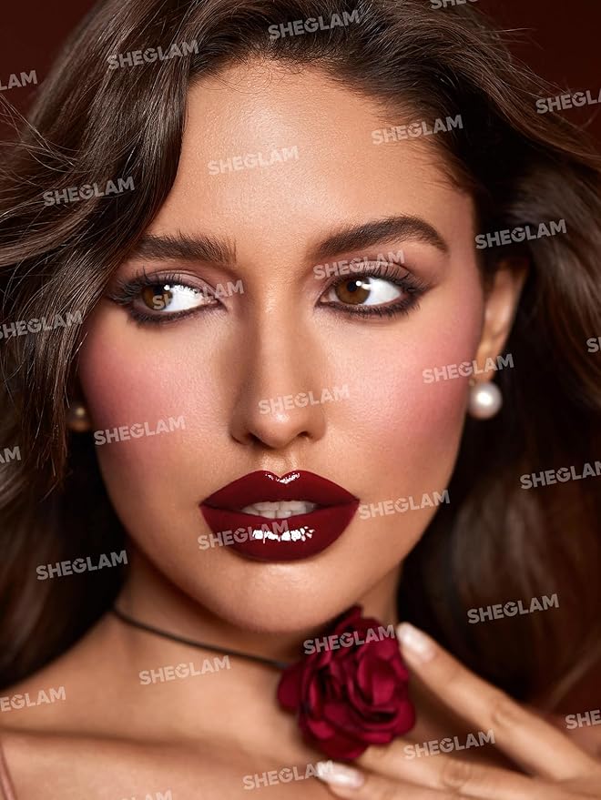 SHEGLAM Ember Rose Collection Valentines Gift Pink Lip Gloss Pink Blush Lipstick Eyeshadow Makeup Kit Red Makeup Collection