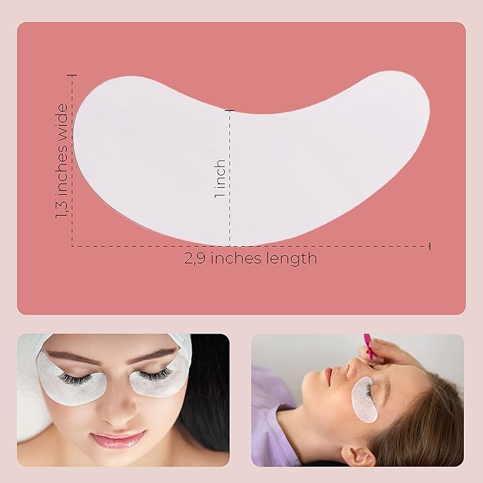 50 Pairs Under Eye Pads, Hydrogel Eye Patches for Eyelash Extension, Lash Gel Pad, Eyelash Extension Gel Patches, DIY False Eyelash Makeup Eye Gel Pad, Fit Most Eye Shape Stick Well