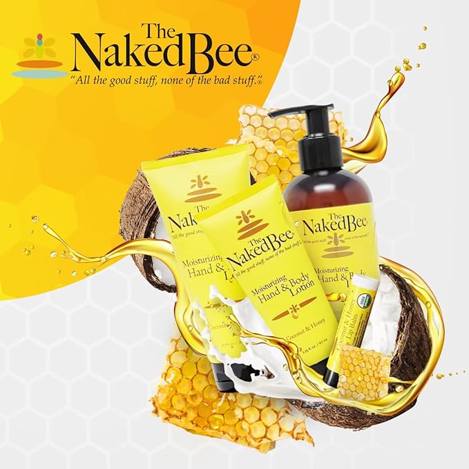 The Naked Bee Lip Balm Sampler, Coconut & Honey, Orange Blossom Honey, Pomegranate & Honey, Grapefruit Blossom Honey, Lavendar & Beeswax Absolute