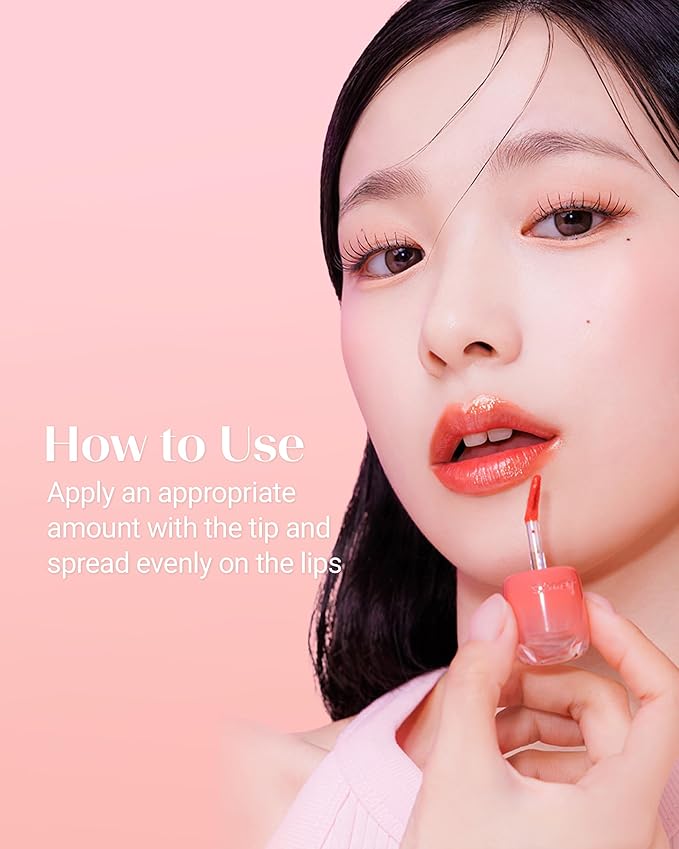 THESAEM Saemmy's Ade Shot Tint - Korean Lip Titnt, Water Gel Lip Stain with Plump Glowy Moisturizing Finish, Buildable Radiant Gloss, Long-Lasting Comfort, 0.1 fl.oz. (05 Rose Hibiscus)
